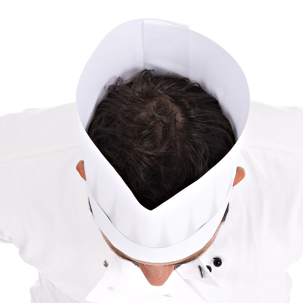 Europa Kochmütze | Papier geprägt, offenliegend - weiß