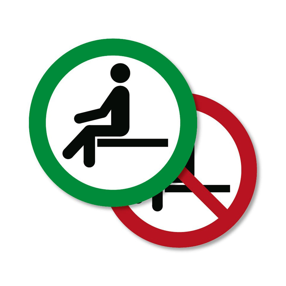 Aufkleber Sitzen verboten/gestattet