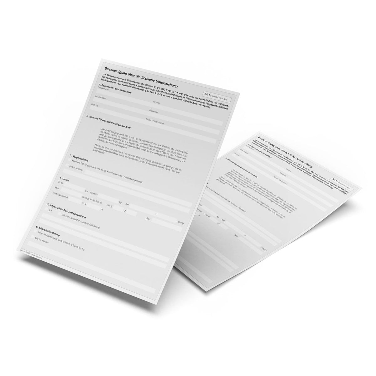 Bescheinigung für ärztliche Untersuchung