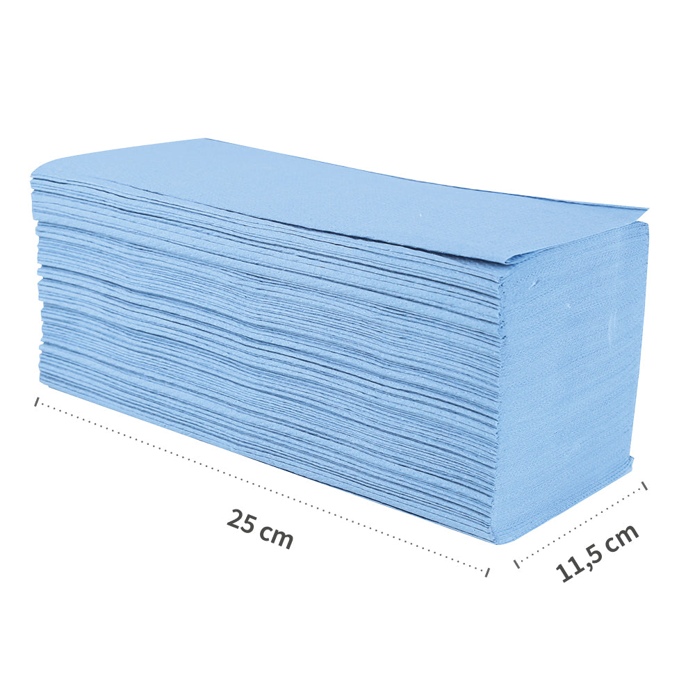 Papierhandtücher, 2-lagig | Recyclingpapier, V/ZZ-Falzung - blau