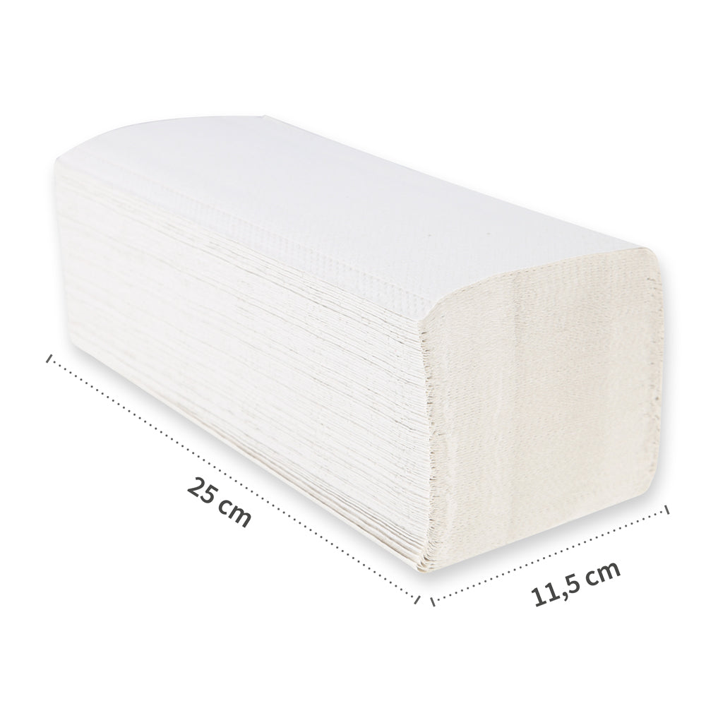 Papierhandtücher, 2-lagig | Recyclingpapier, V/ZZ-Falzung - naturweiß