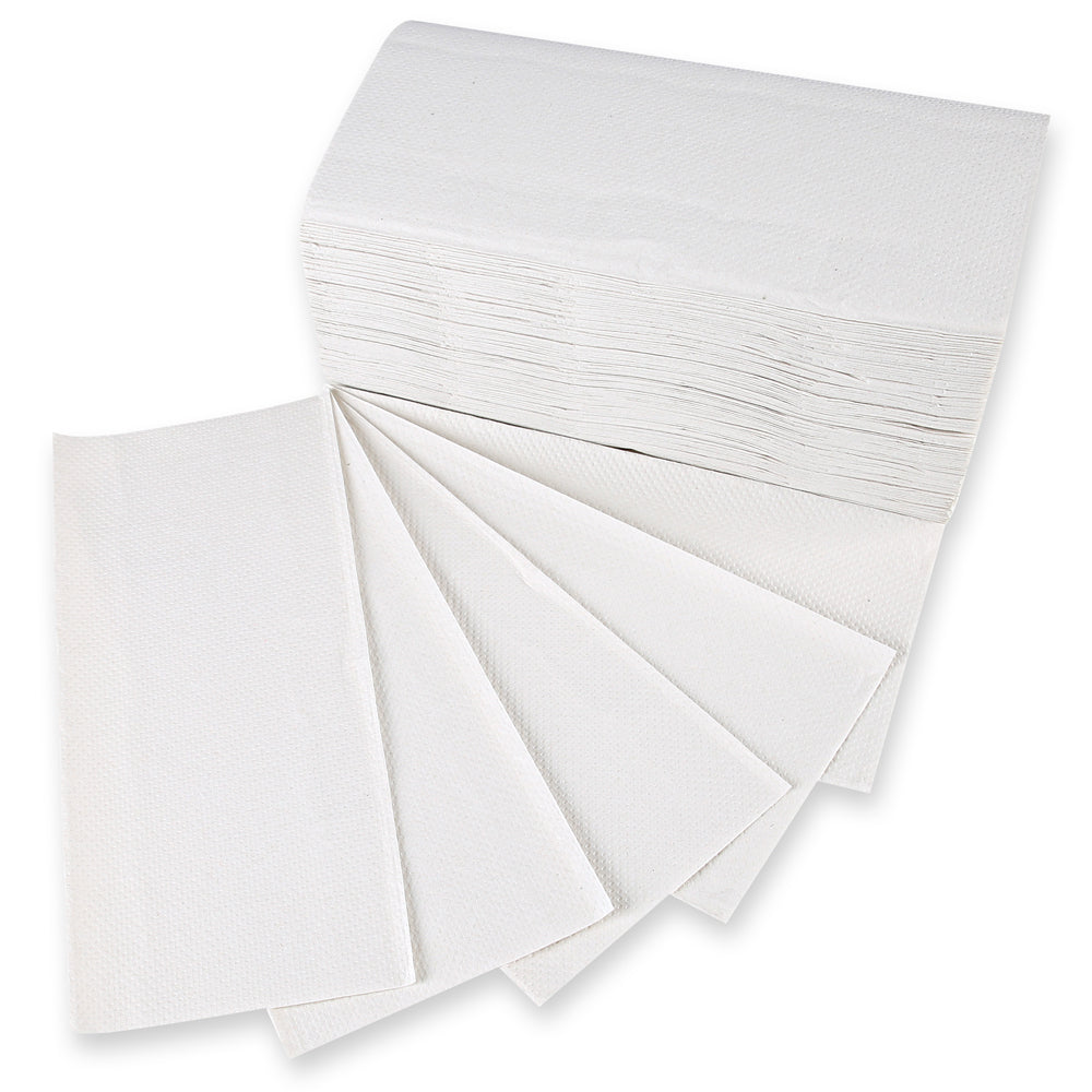 Papierhandtücher, 2-lagig | Recyclingpapier, V/ZZ-Falzung - naturweiß