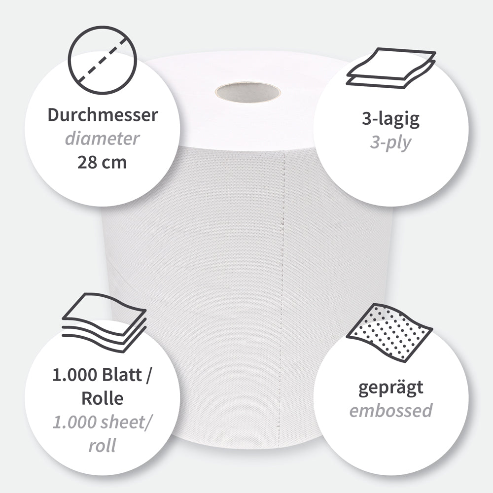 Bio Putzpapiere, 3-lagig | Recyclingpapier, FSC®-Recycled - weiß