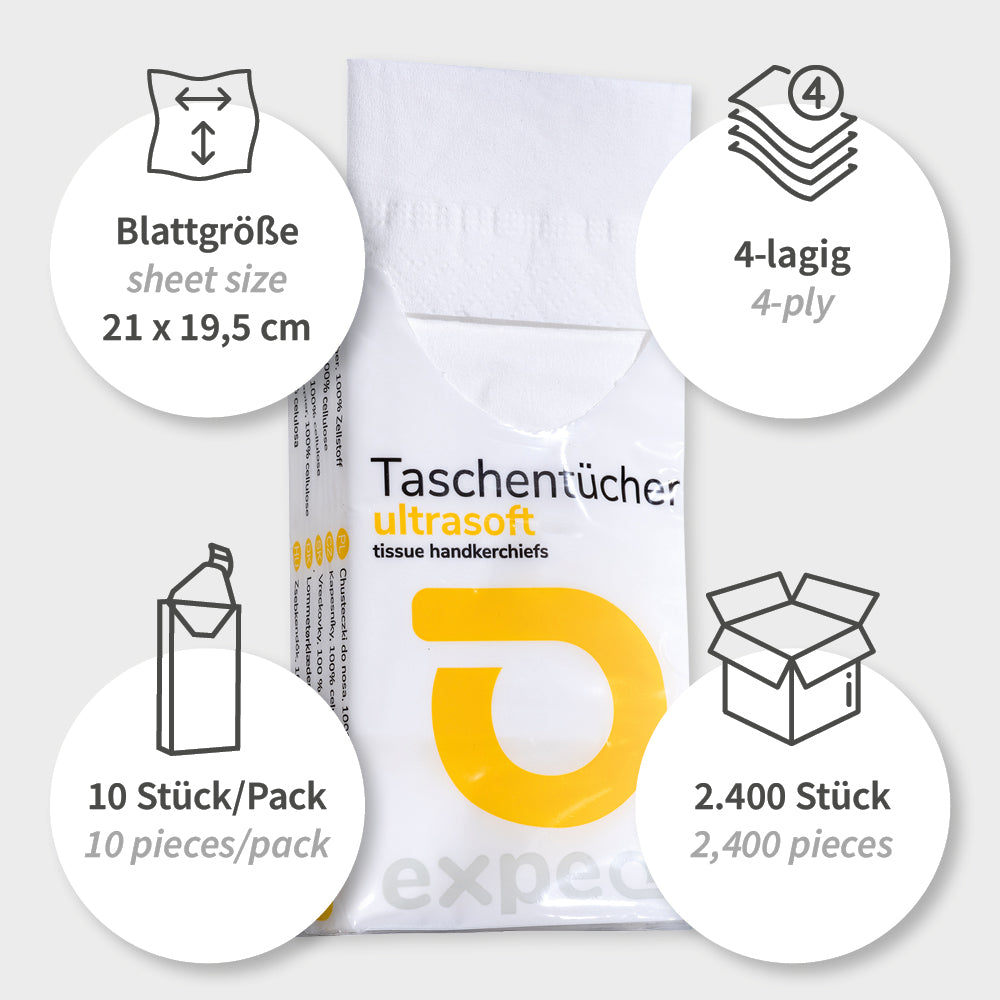 Taschentücher, 4-lagig | Zellulose, FSC®-Mix - weiß