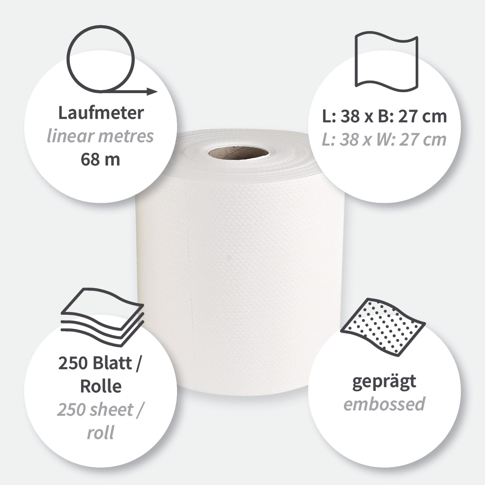 Wischtücher Premium | Airlaid, Rolle - weiß