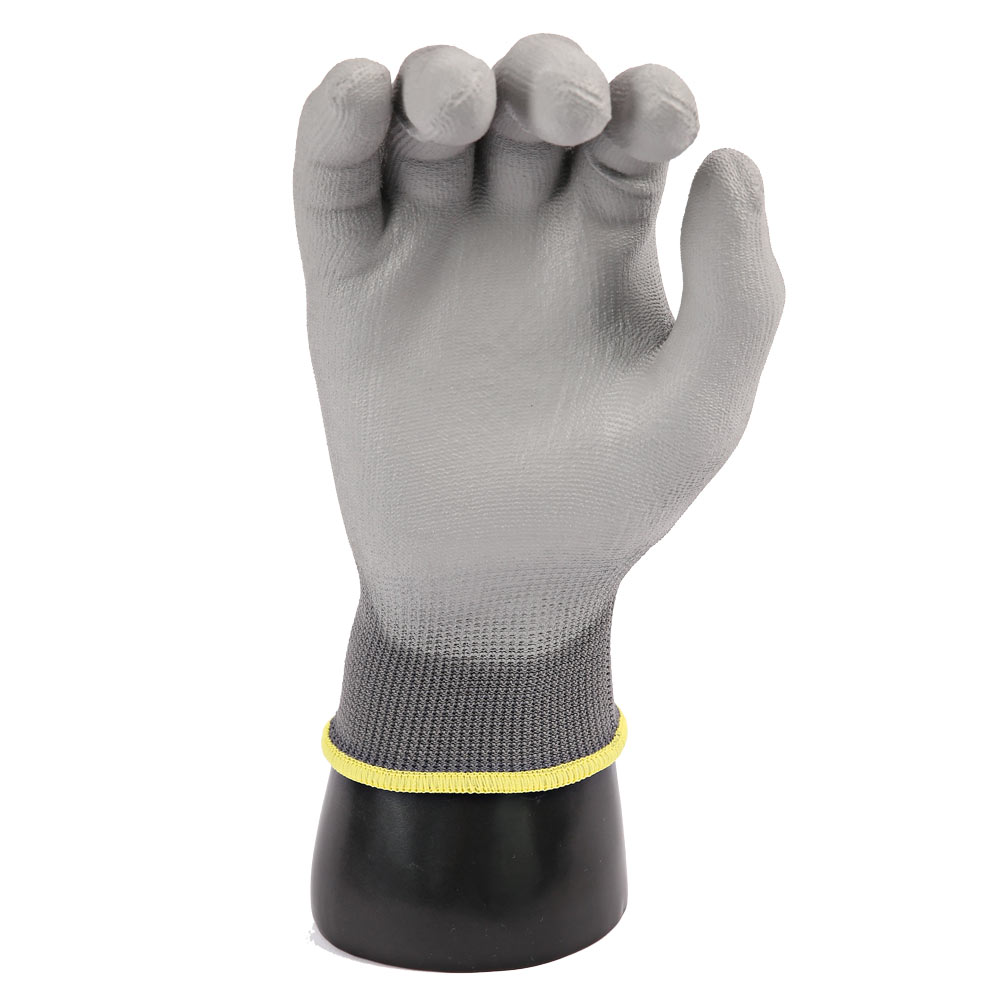 Feinstrickhandschuhe Black Ace | PU-Beschichtung - grau