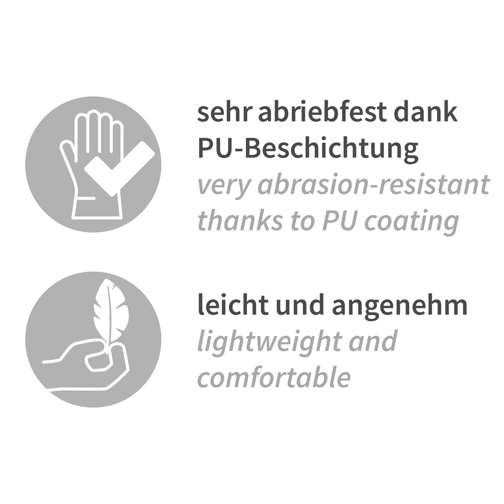 Feinstrickhandschuhe Black Ace | PU-Beschichtung - schwarz