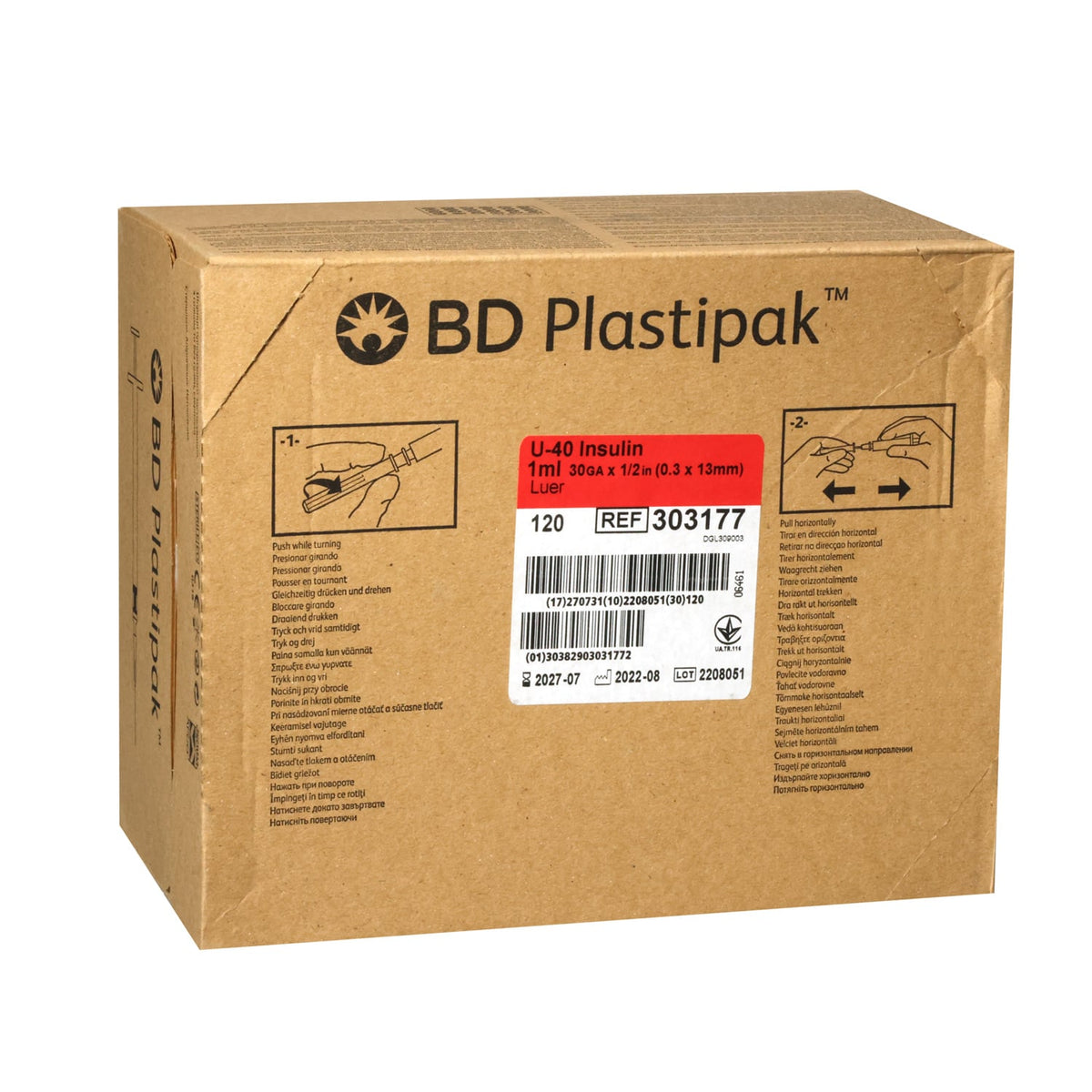 BD Plastikpak Insulinspritzen mit Kanüle 30G, 0,3 x 13 mm