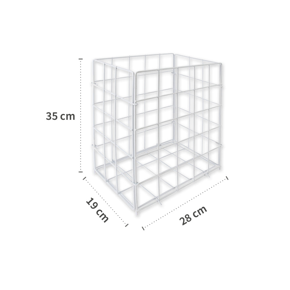 Gitterkorb für Müllsäcke, 60 l | Metall - weiß