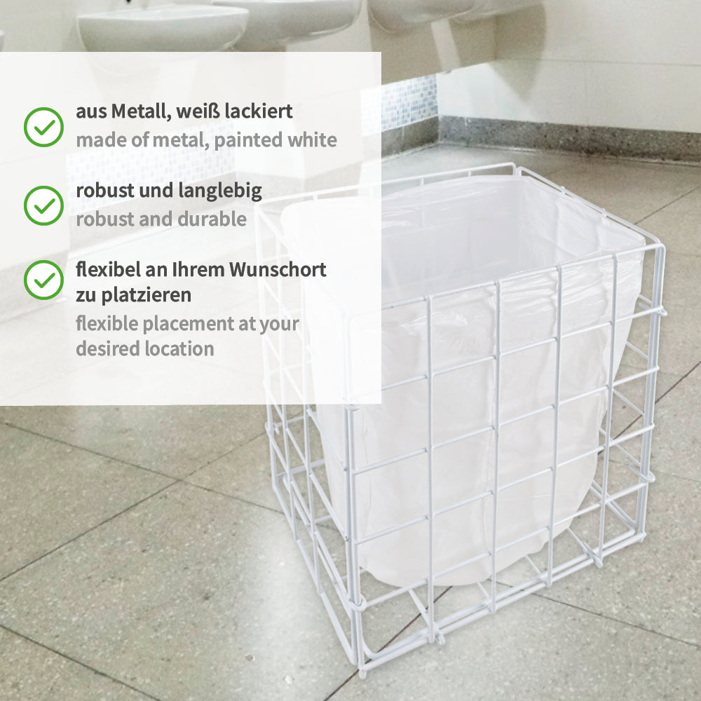Gitterkorb für Müllsäcke, 60 l | Metall - weiß