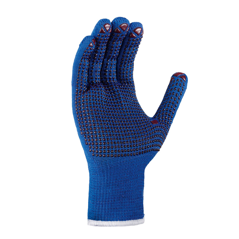 teXXor® Schnittschutz-Feinstrickhandschuhe 1948, PVC-Noppen - blau-rot