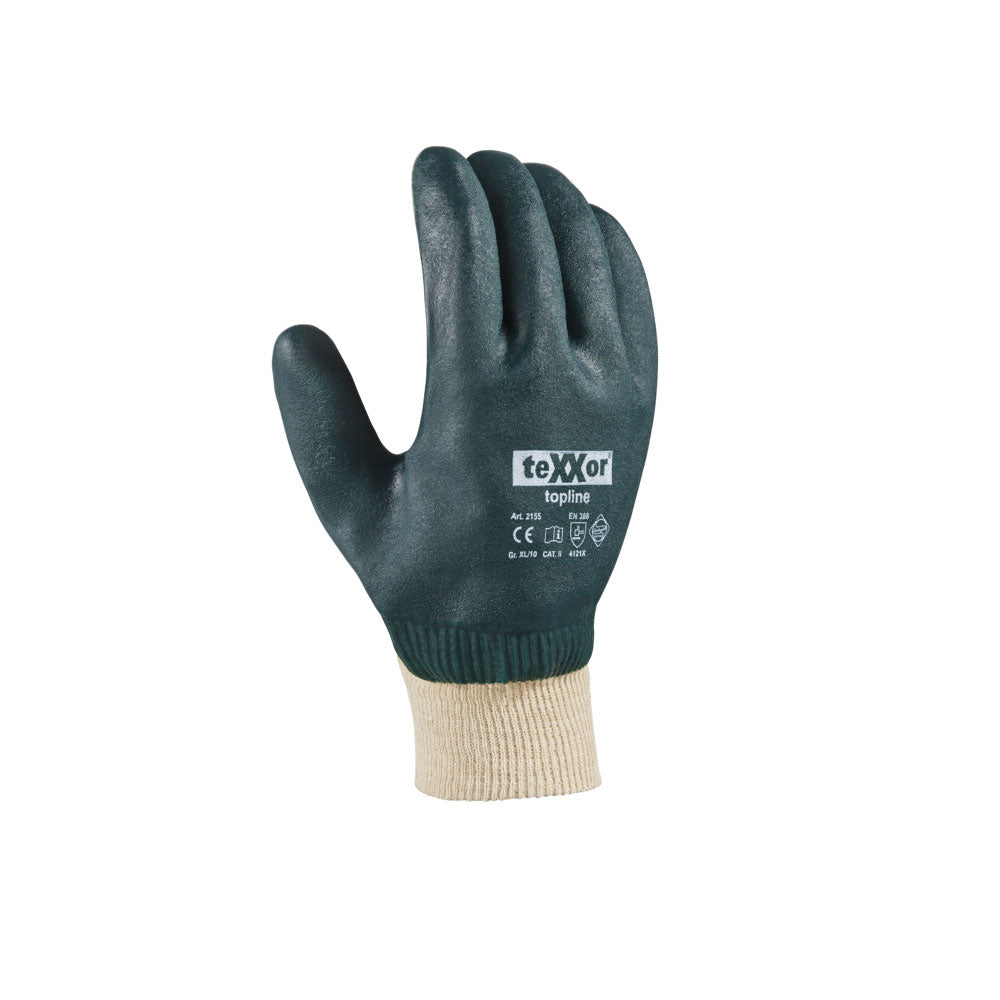 teXXor® PVC-Handschuhe 2155, Strickbund - grün