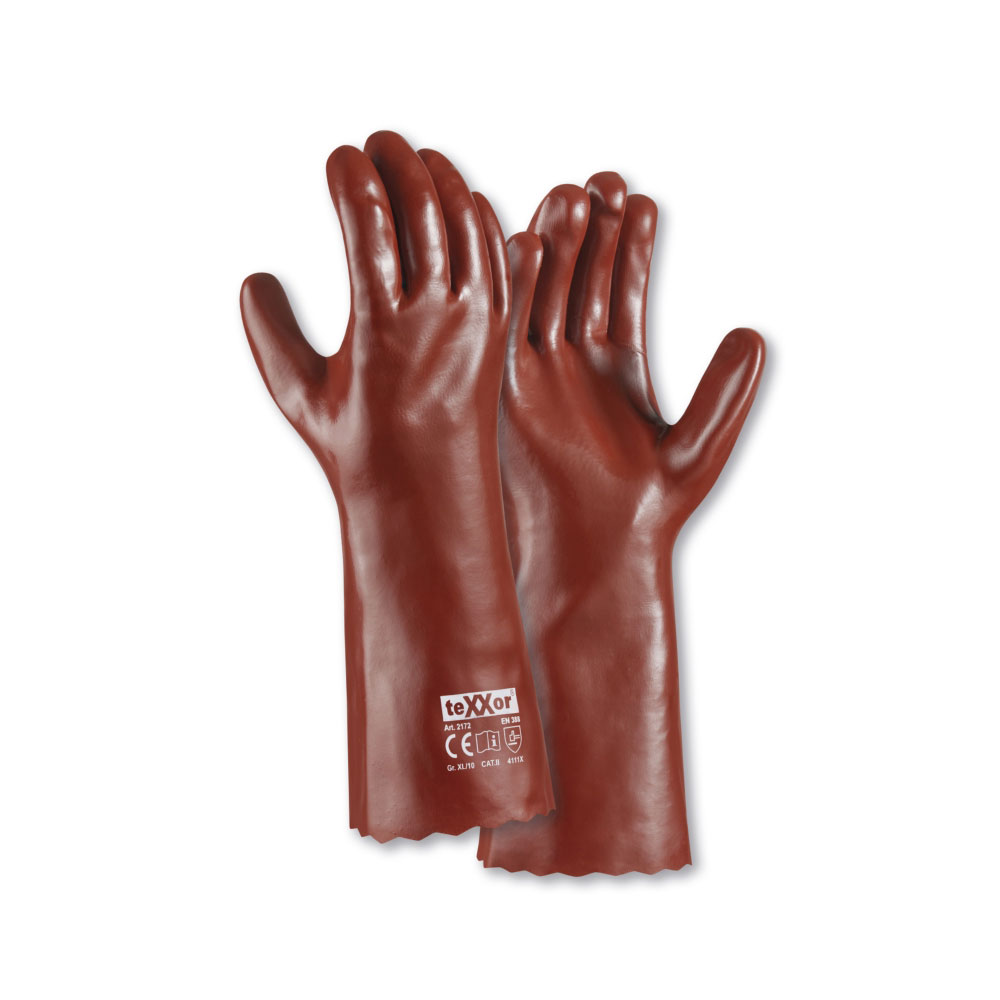 teXXor® PVC-Handschuhe ROTBRAUN - rot-braun
