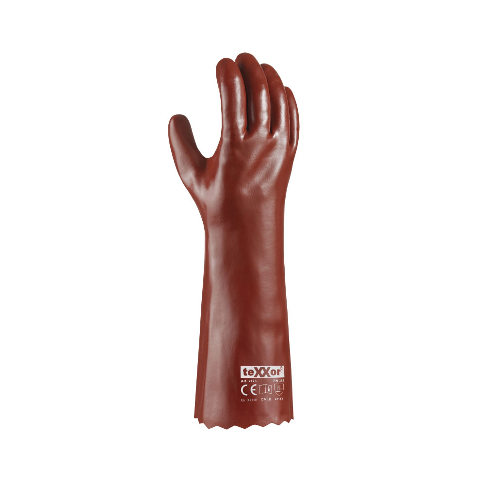 teXXor® PVC-Handschuhe ROTBRAUN - rot-braun