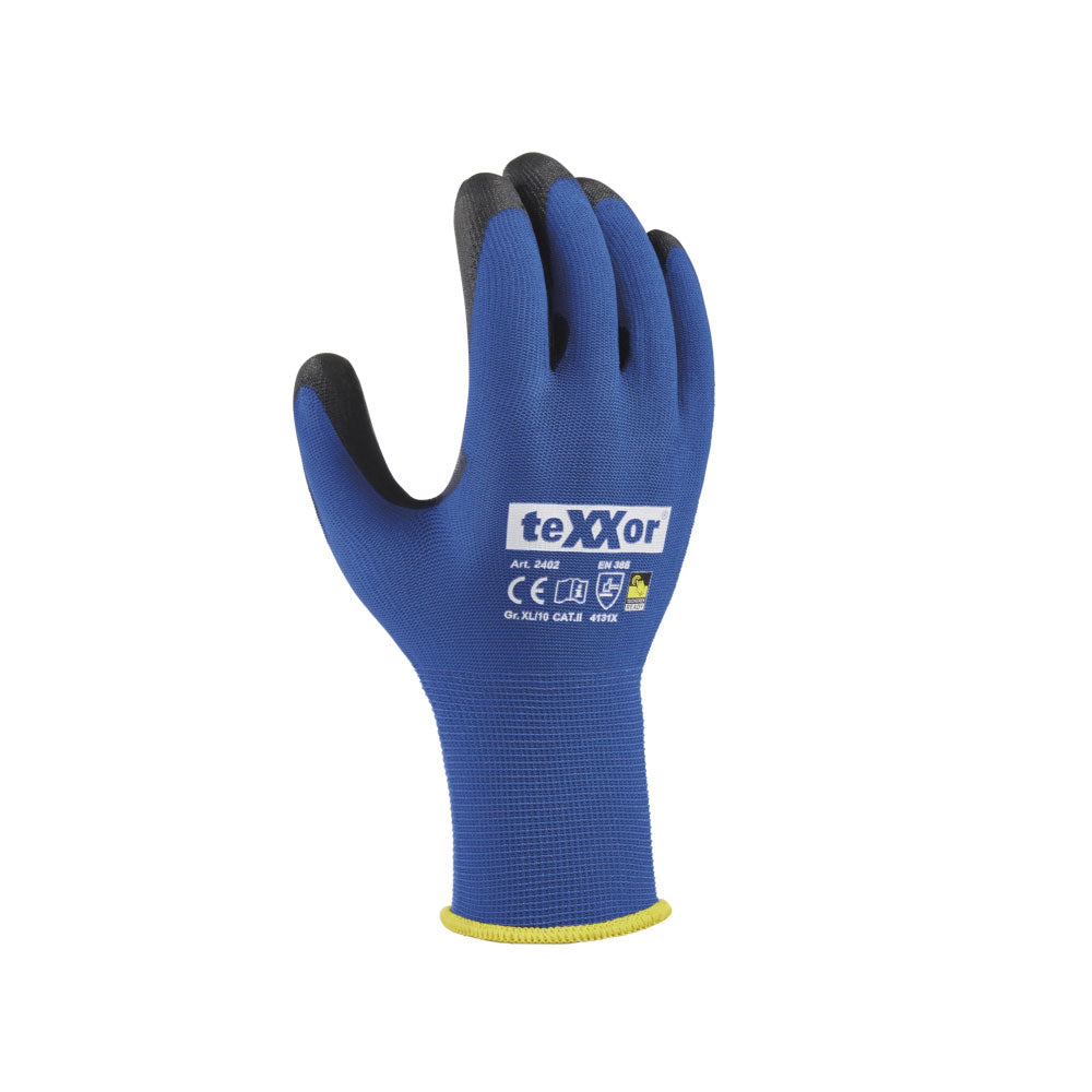 teXXor® Nylon-Strickhandschuhe TOUCH 2402 - blau-schwarz
