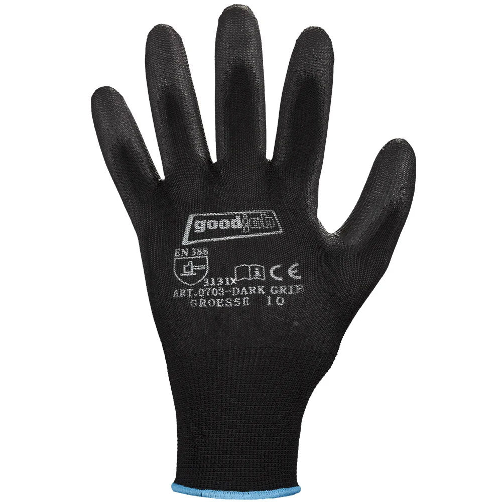 Goodjob® Dark Grip 0703, Feinstrickhandschuhe - schwarz