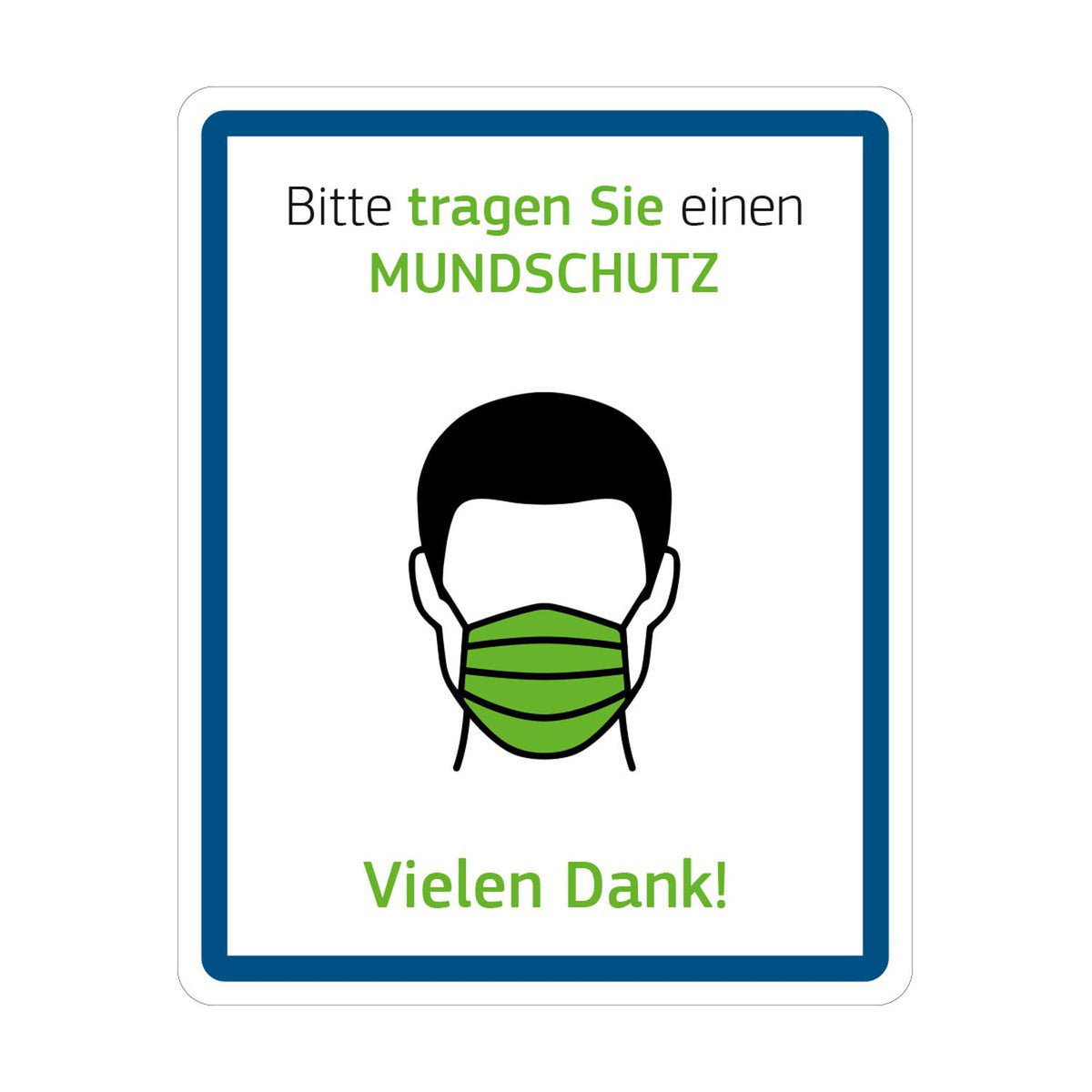 Hinweisschild "Mundschutz tragen"