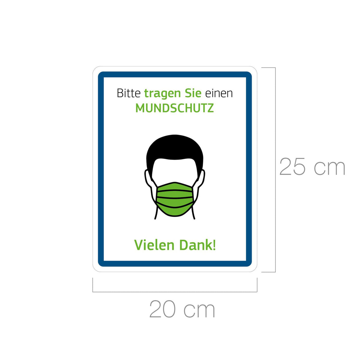 Hinweisschild "Mundschutz tragen"