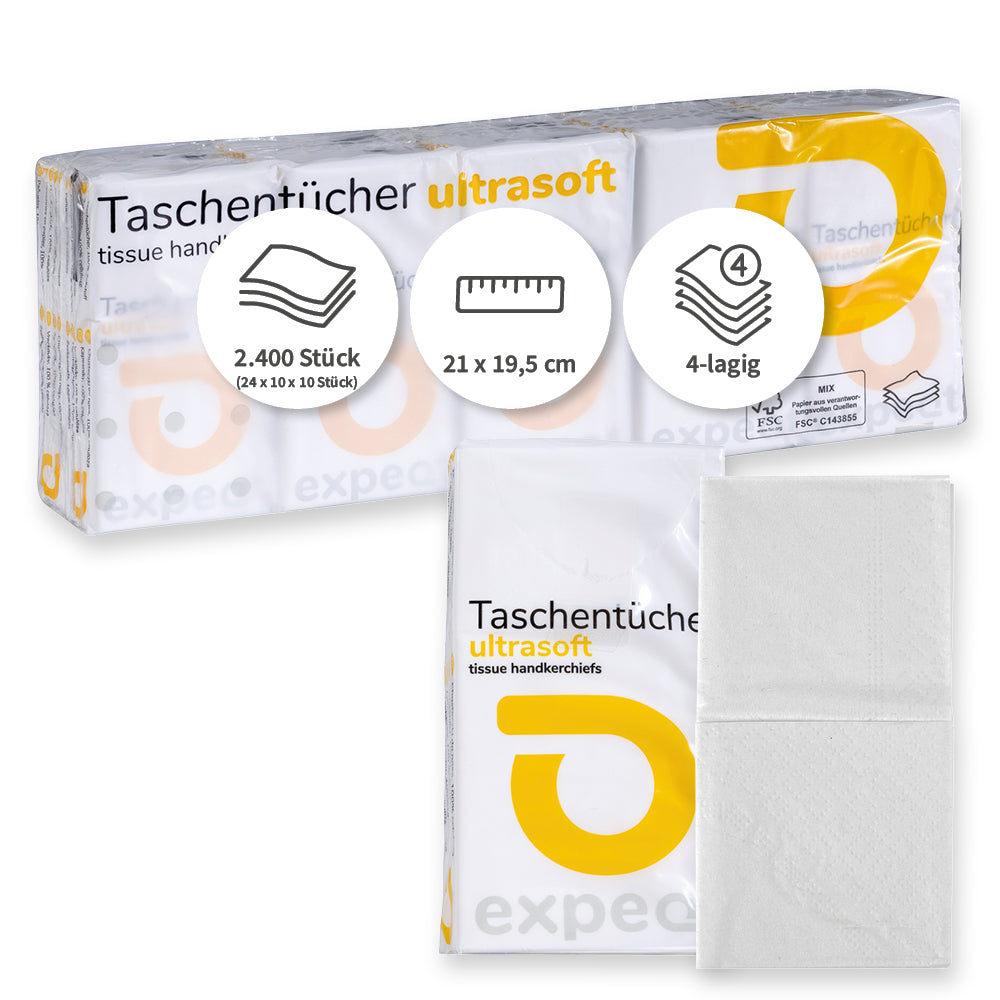 Taschentücher, 4-lagig | Zellulose, FSC®-Mix - weiß