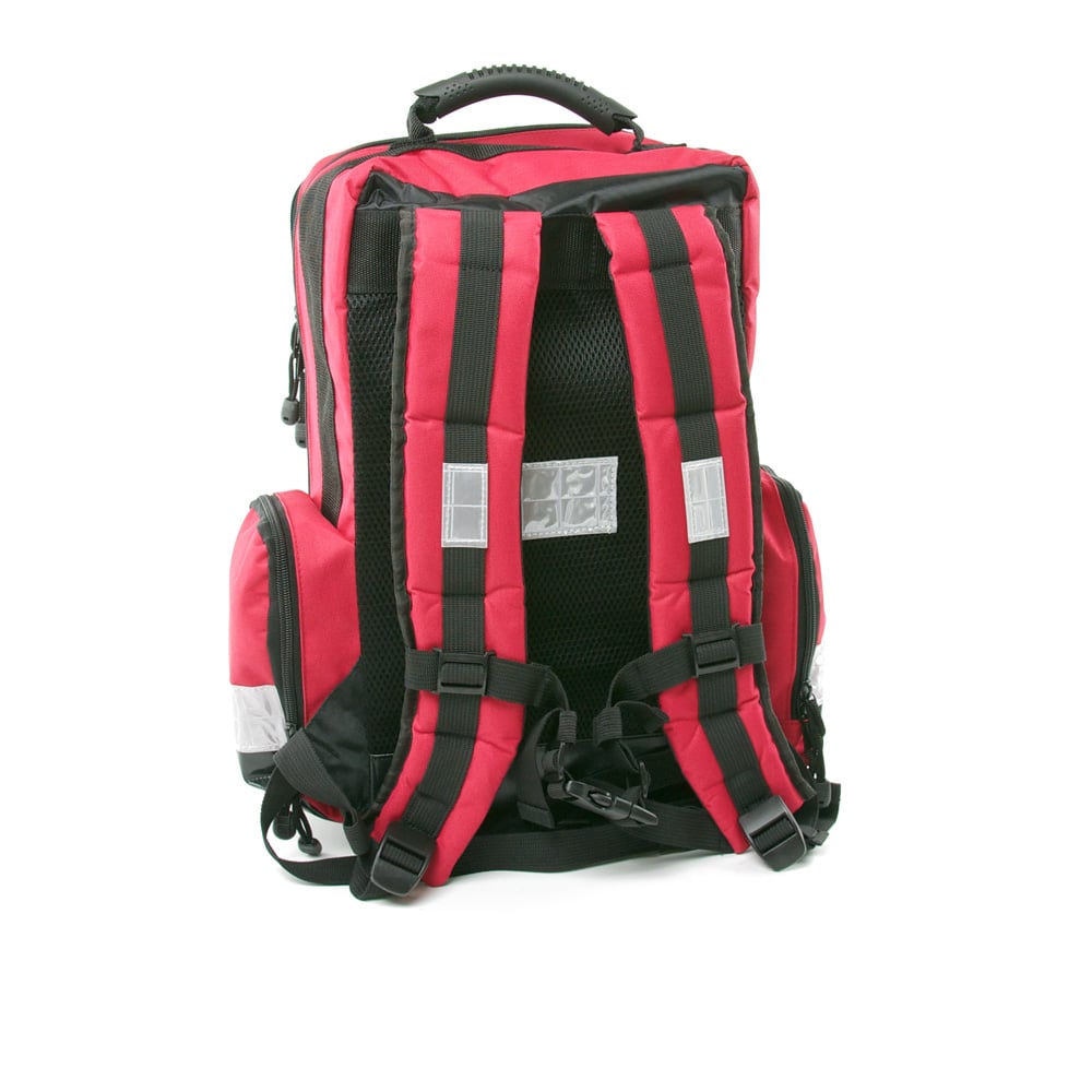 Notfallrucksack, gefüllt mit Markenartikeln