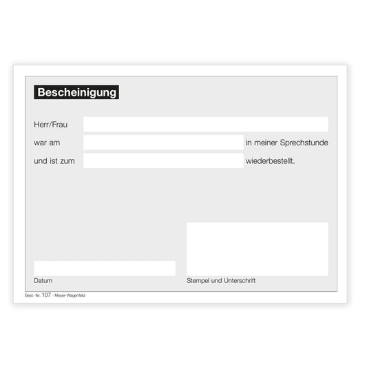 Anwesenheitsbescheinigung