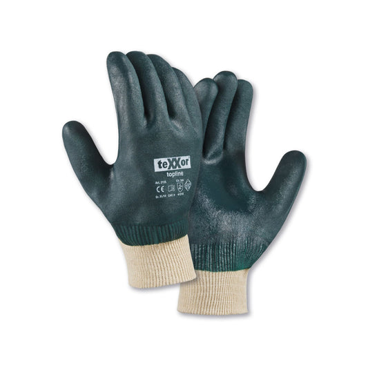 teXXor® PVC-Handschuhe 2155, Strickbund - grün