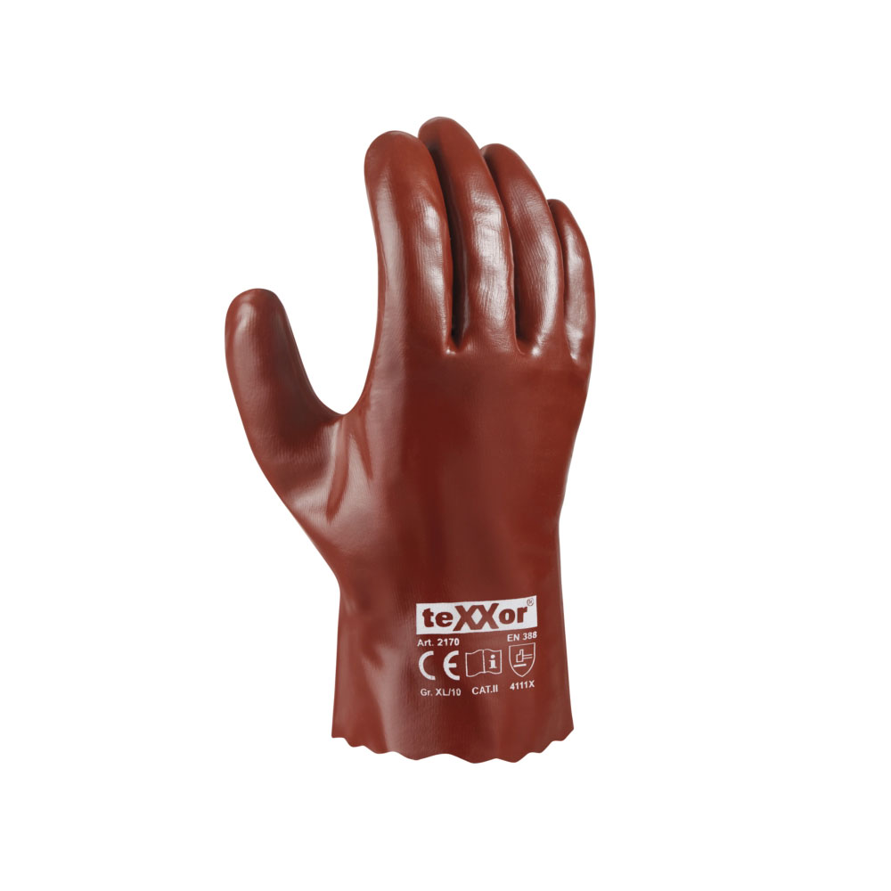 teXXor® PVC-Handschuhe ROTBRAUN - rot-braun