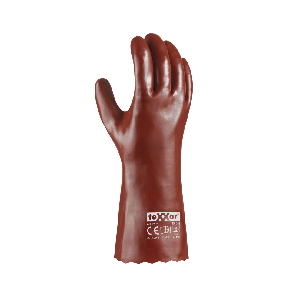 teXXor® PVC-Handschuhe ROTBRAUN - rot-braun