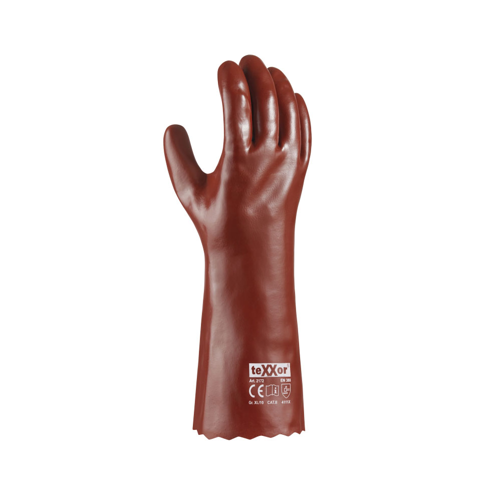 teXXor® PVC-Handschuhe ROTBRAUN - rot-braun