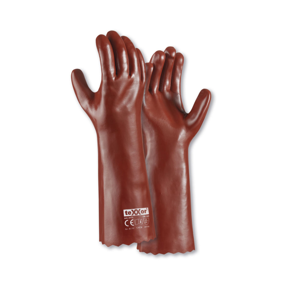teXXor® PVC-Handschuhe ROTBRAUN - rot-braun