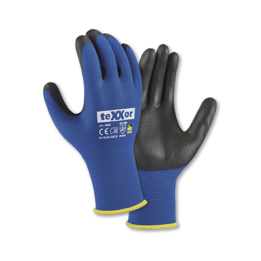 teXXor® Nylon-Strickhandschuhe TOUCH 2402 - blau-schwarz