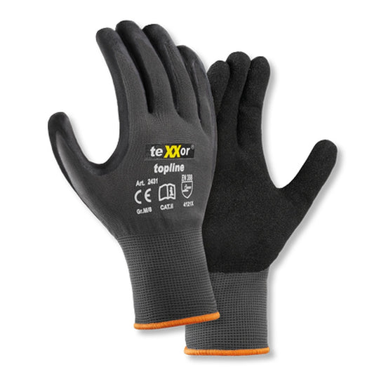 teXXor® topline Nylon-Strickhandschuhe 2431 - grau