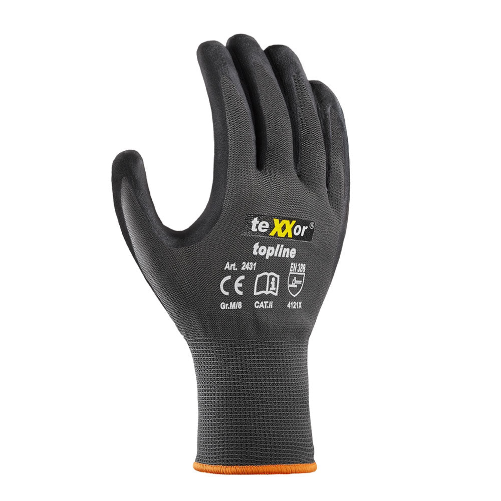 teXXor® topline Nylon-Strickhandschuhe 2431 - grau