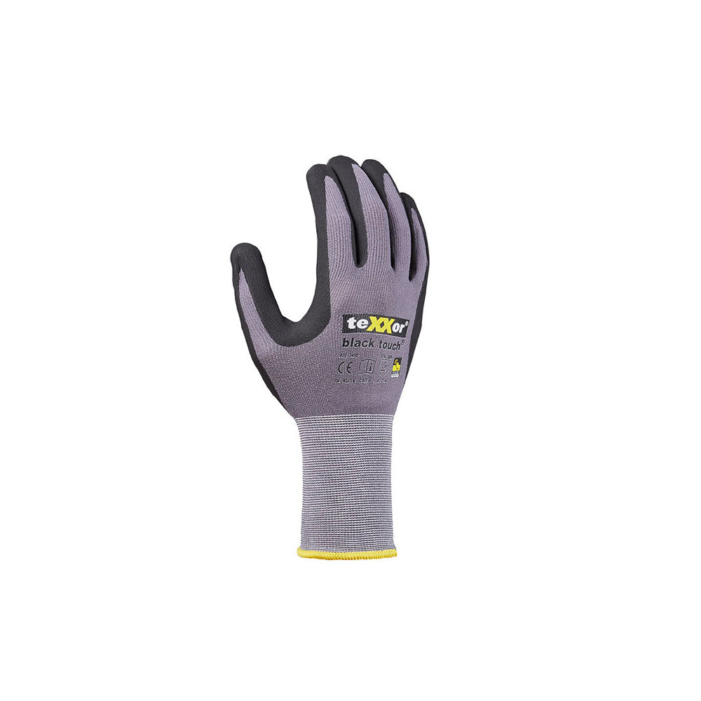 teXXor® Nylon-Strickhandschuhe black touch® 2450 - grau-schwarz