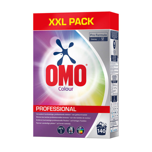 Diversey Omo Professional Colour, Pulverwaschmittel für Buntwäsche - weiß