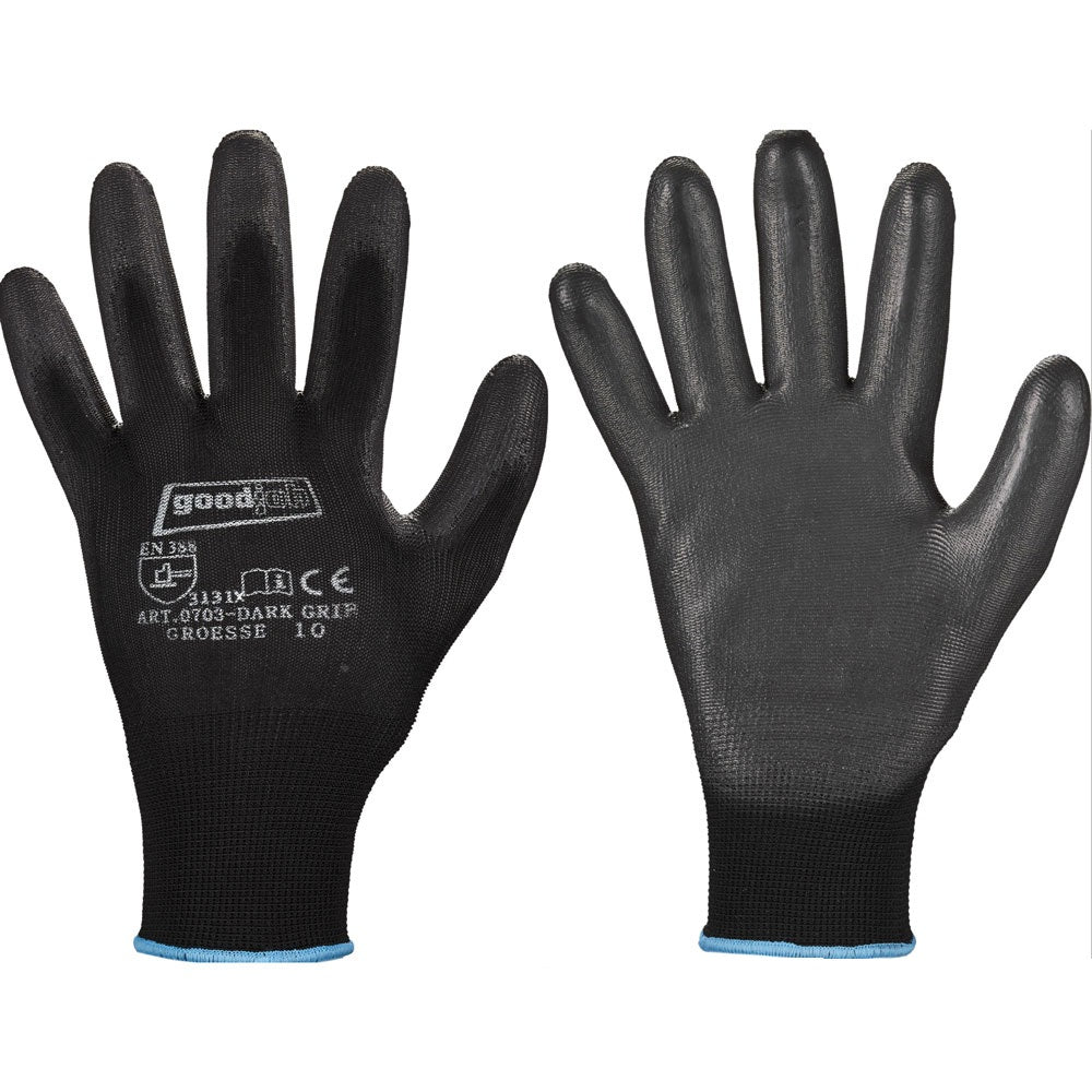 Goodjob® Dark Grip 0703, Feinstrickhandschuhe - schwarz