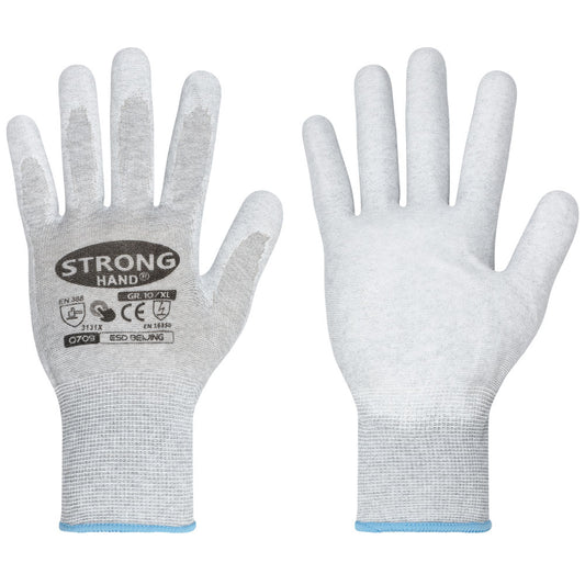 Stronghand® ESD Beijing 0709 Polyamidhandschuhe, Touchscreen-kompatibel - grau-weiß