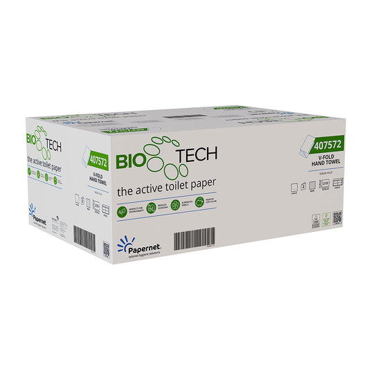Papernet Bio Tech Falthandtücher, V-Falz, 2-lagig, Zellstoff - weiß